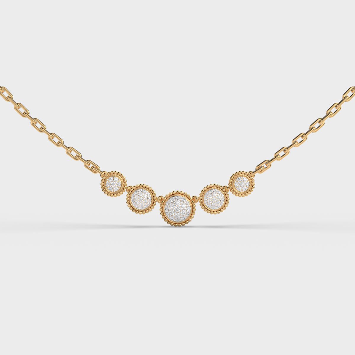 Quinque Quads Diamond Necklace
