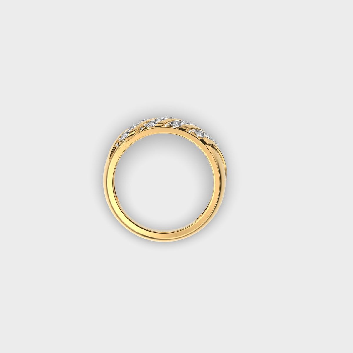 Four Line Chunky Round Diamond Ring - View 15