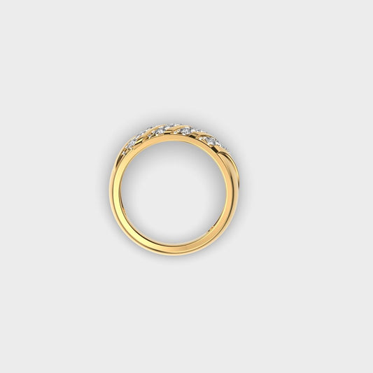 Four Line Chunky Round Diamond Ring - View 15