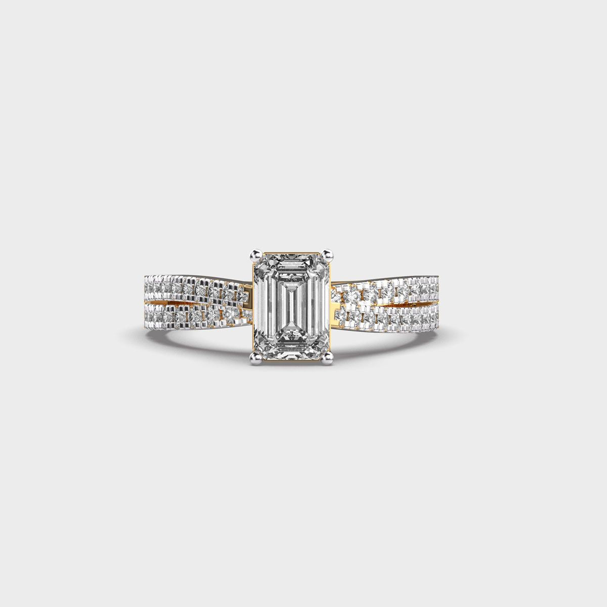 Elvira Emerald Cut Diamond Ring - View 1