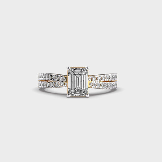 Elvira Emerald Cut Diamond Ring - View 1