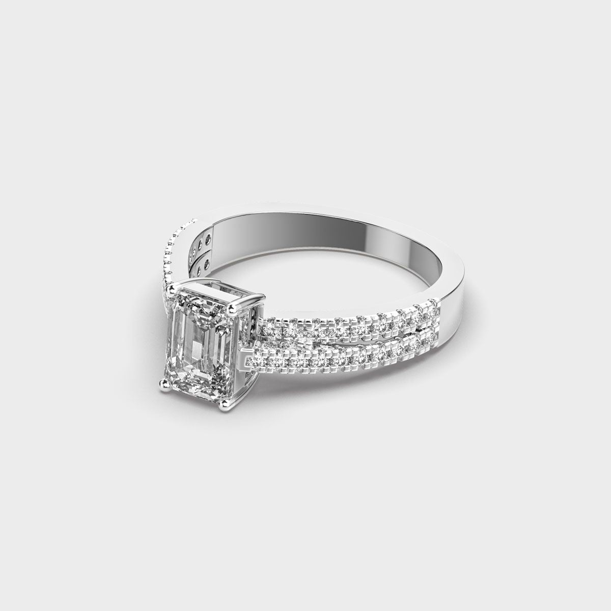 Elvira Emerald Cut Diamond Ring - View 26
