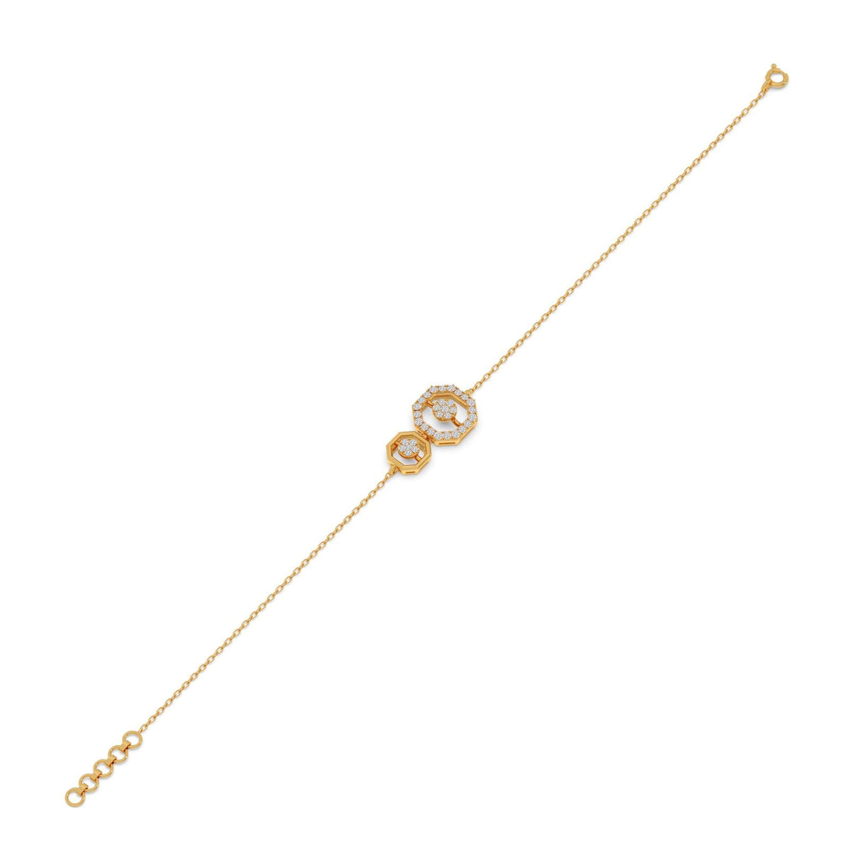 Dual Octagon Cluster Diamond Bracelet