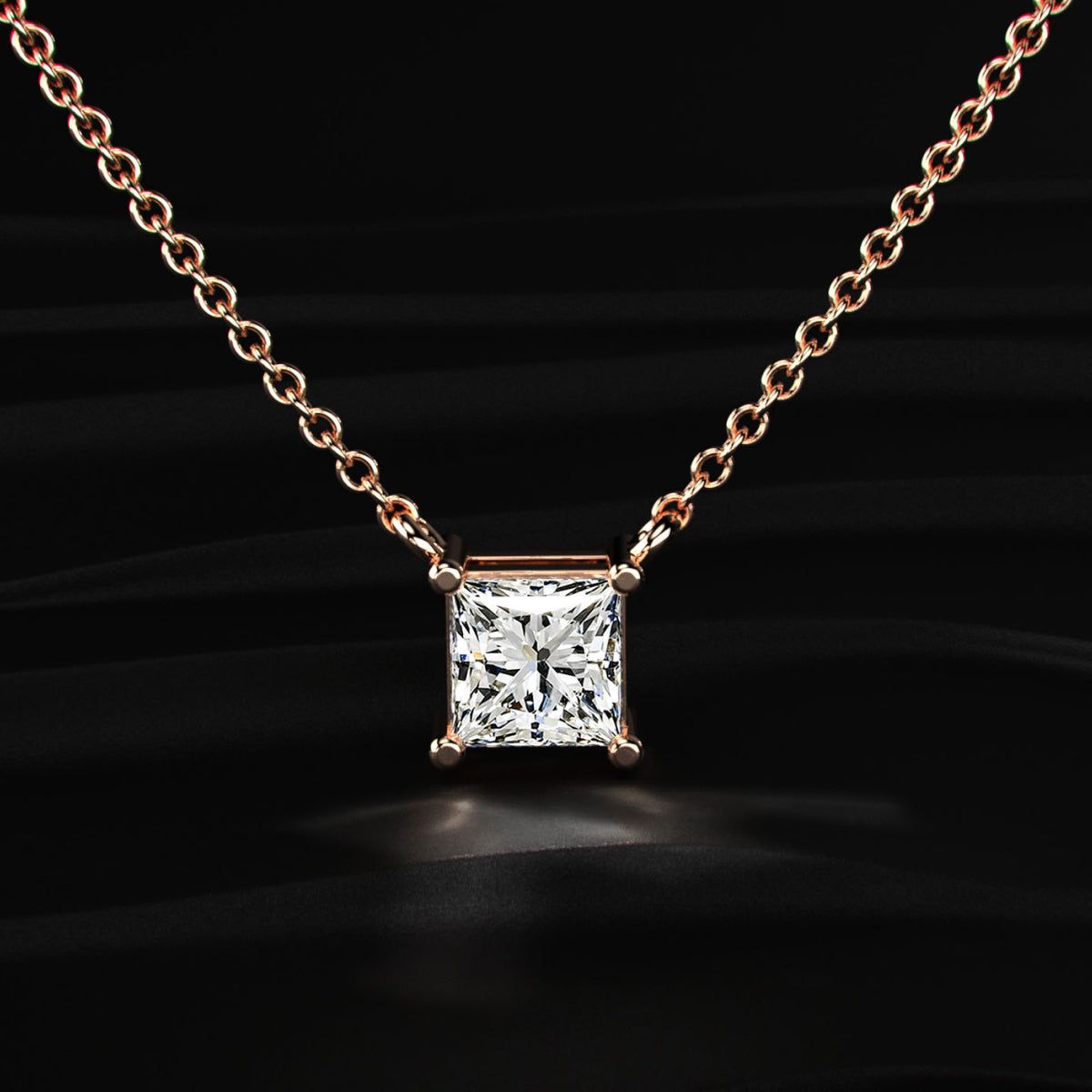 Princess-Cut Solitaire Necklace