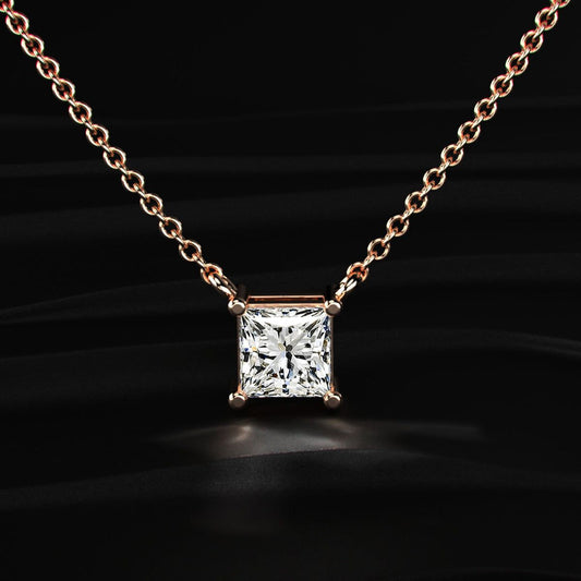 Princess-Cut Solitaire Necklace