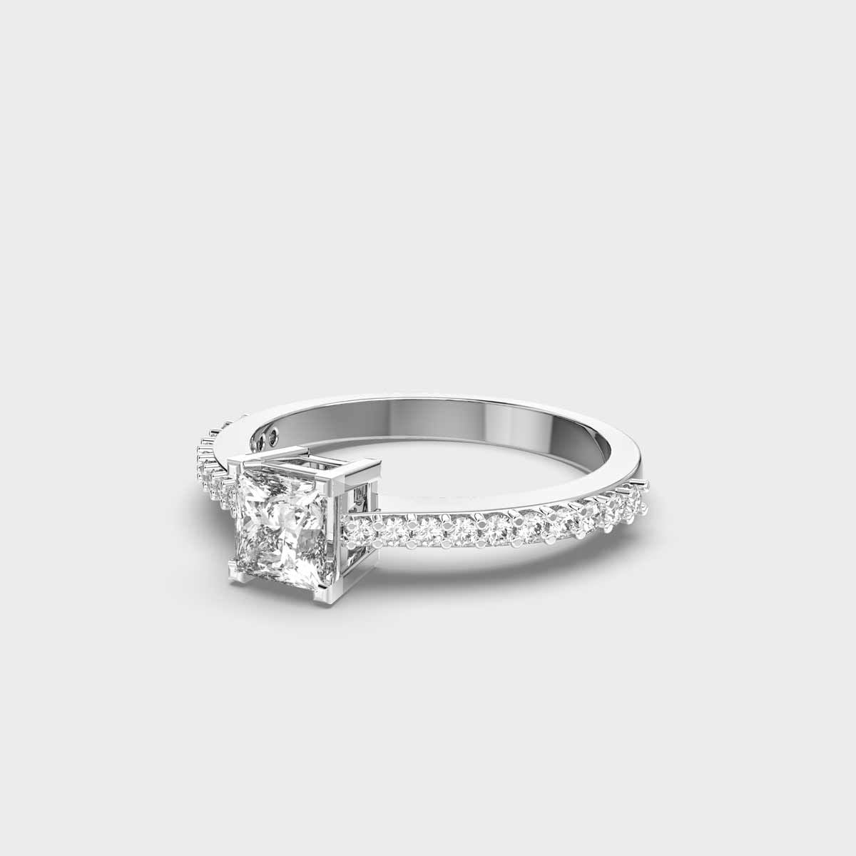 Princess Cut Diamond Pave Band Ring - View 12