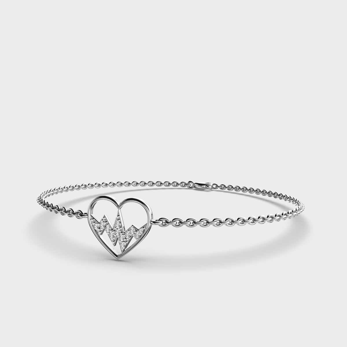 Heartbeat Diamond Encrusted Bracelet