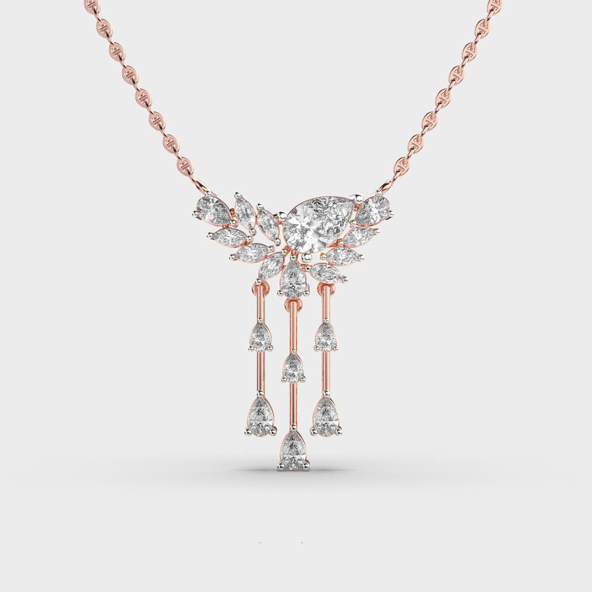 Mayura Pear Cut Diamond Necklace 