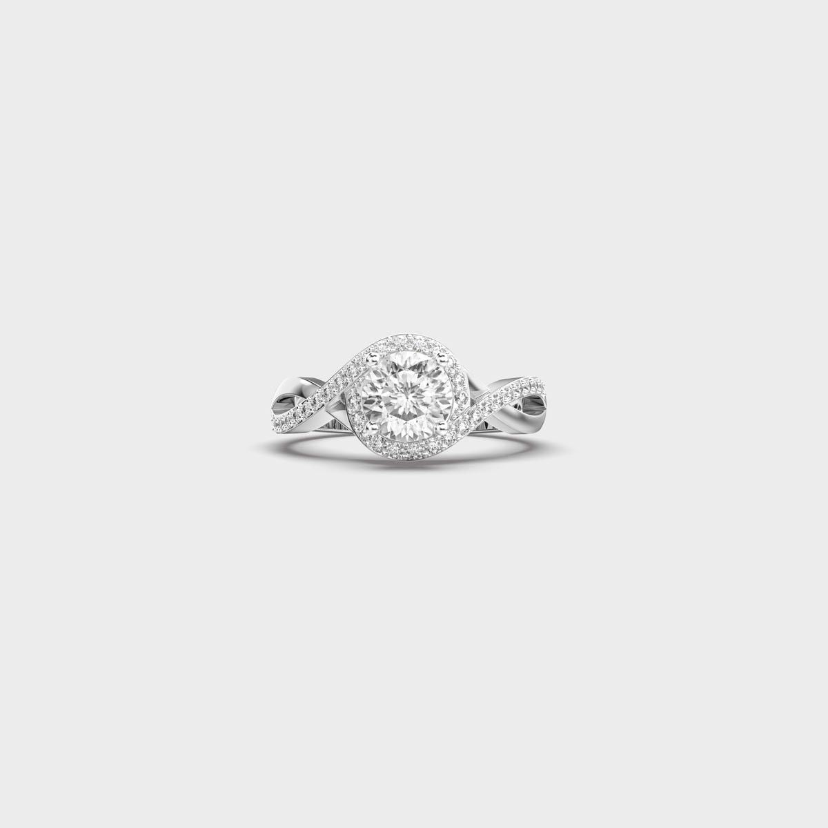 Twisted Halo Padma Cut Diamond Ring - View 10