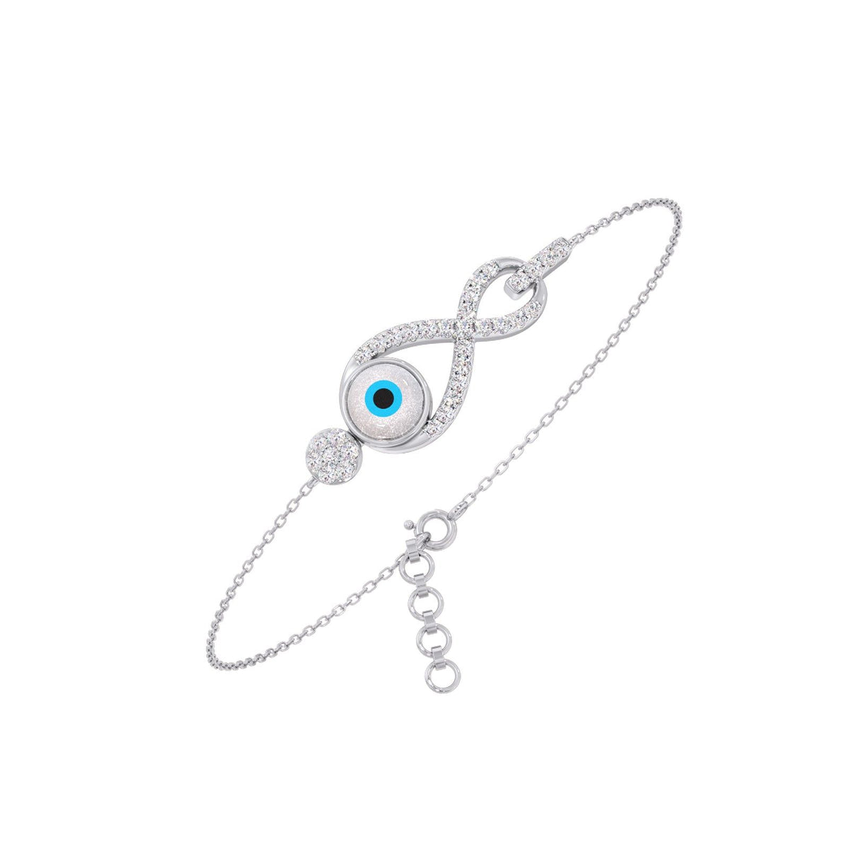 Infinite Evil Eye Round Diamond Bracelet