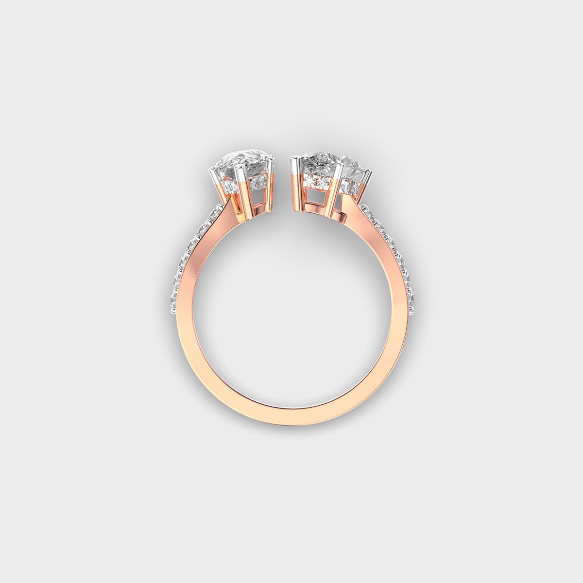 Double Drop Pear Diamond Ring - View 9