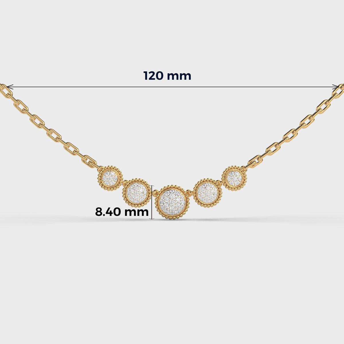 Quinque Quads Diamond Necklace
