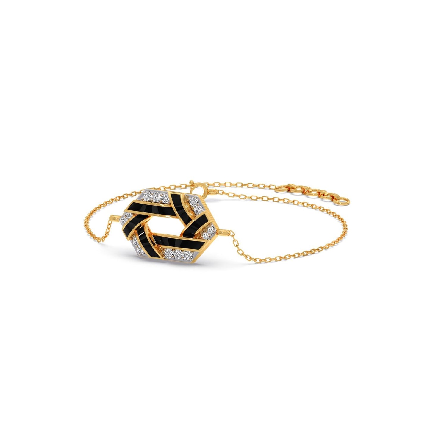 Hexora-enamel Stellar Diamond Chain Bracelet