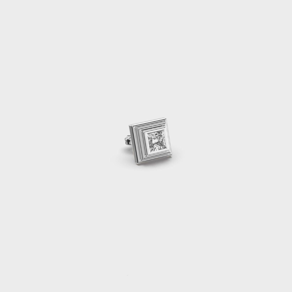Square Shaped Princess Cut Diamond Stud For Men