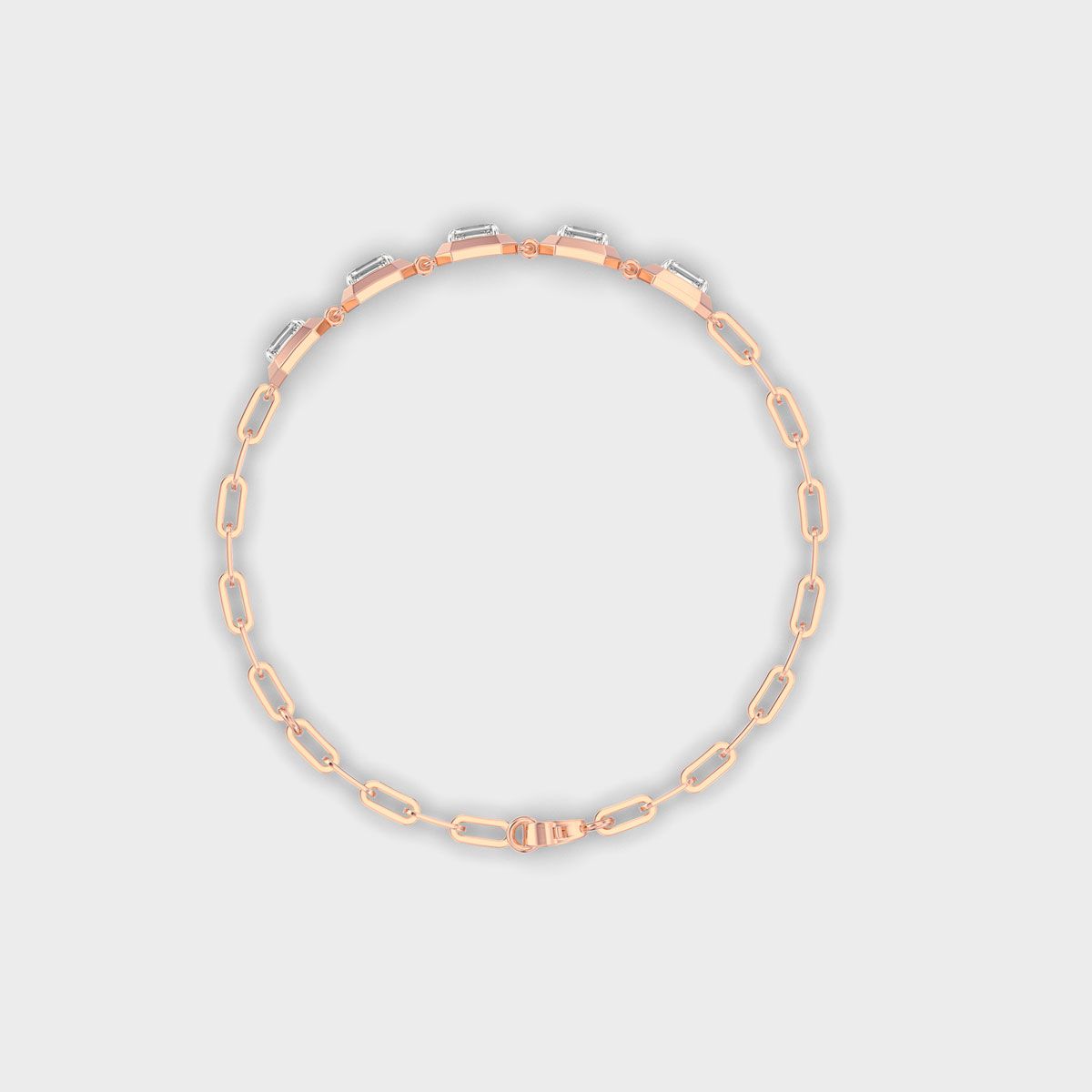 Octagon Bezel Emerald Diamond Bracelet