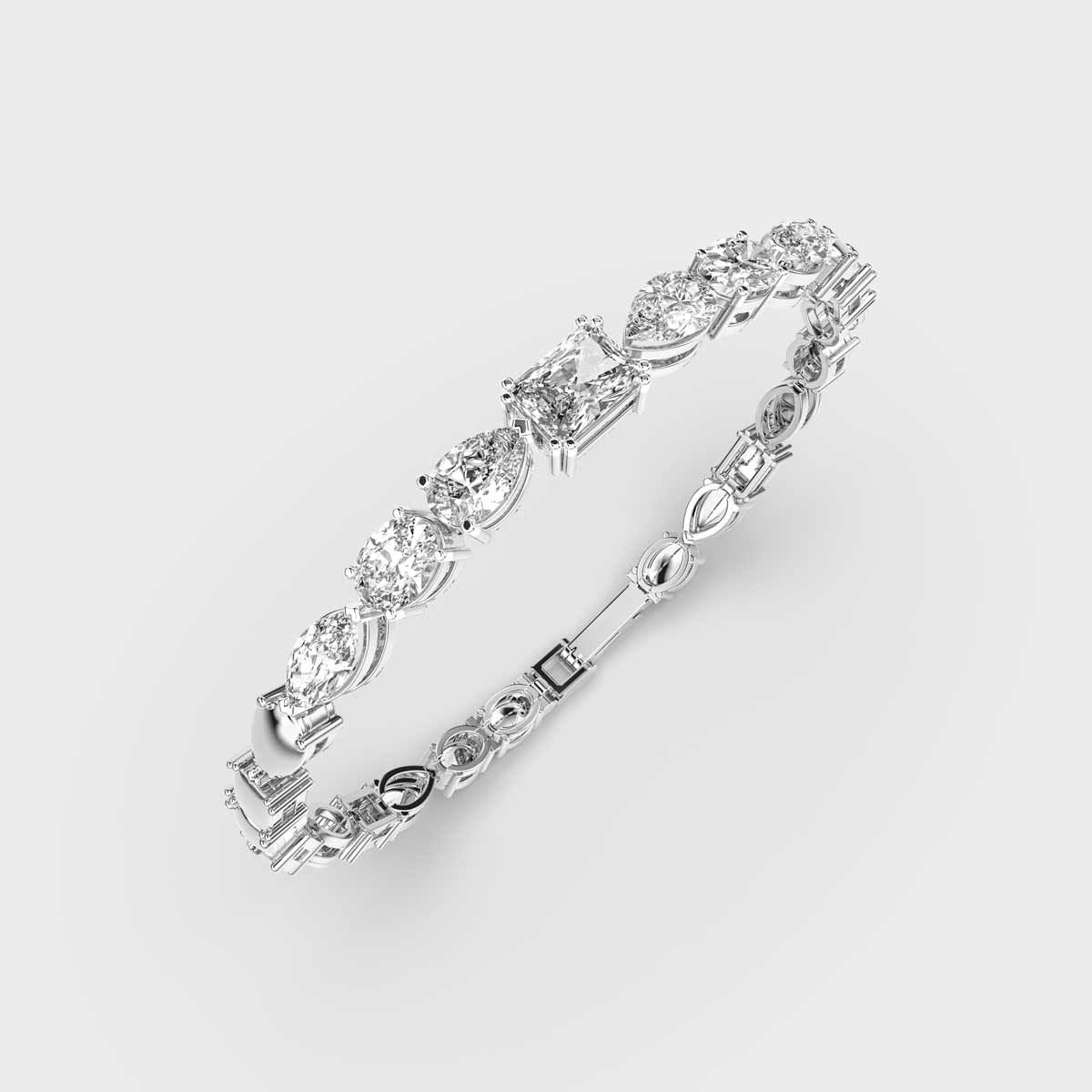 Multishape Half Tennis Diamond Bracelet
