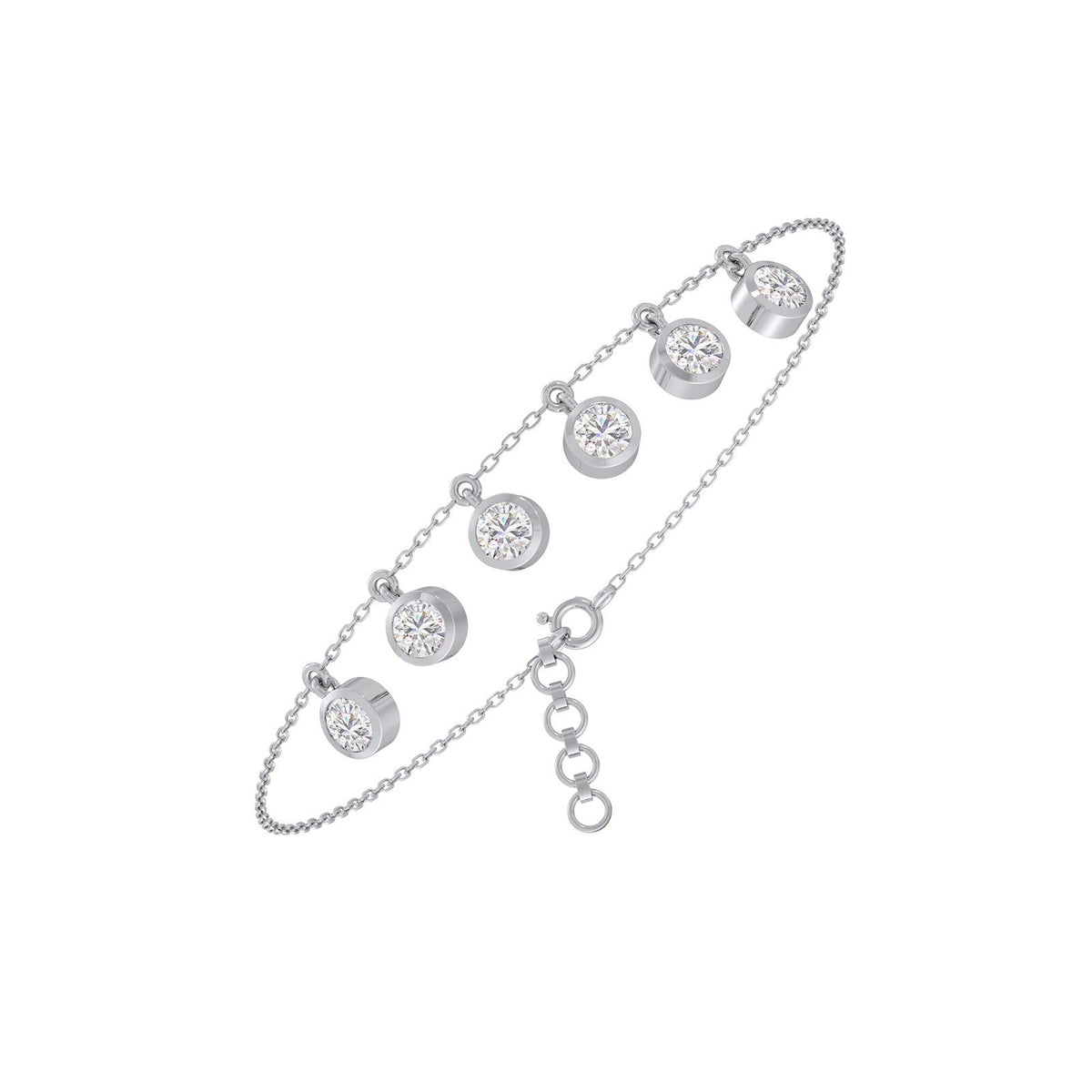 Orbit Line Diamond Chain Bracelet