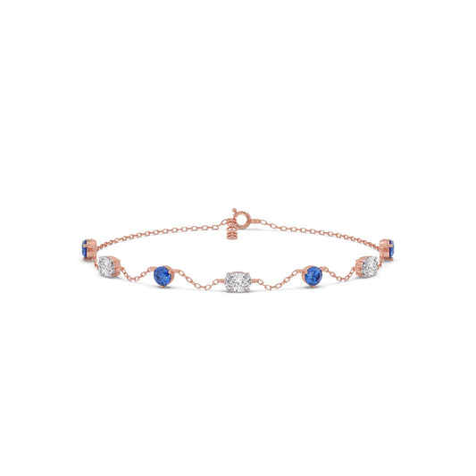 Azure Oval Diamond Chain Bracelet