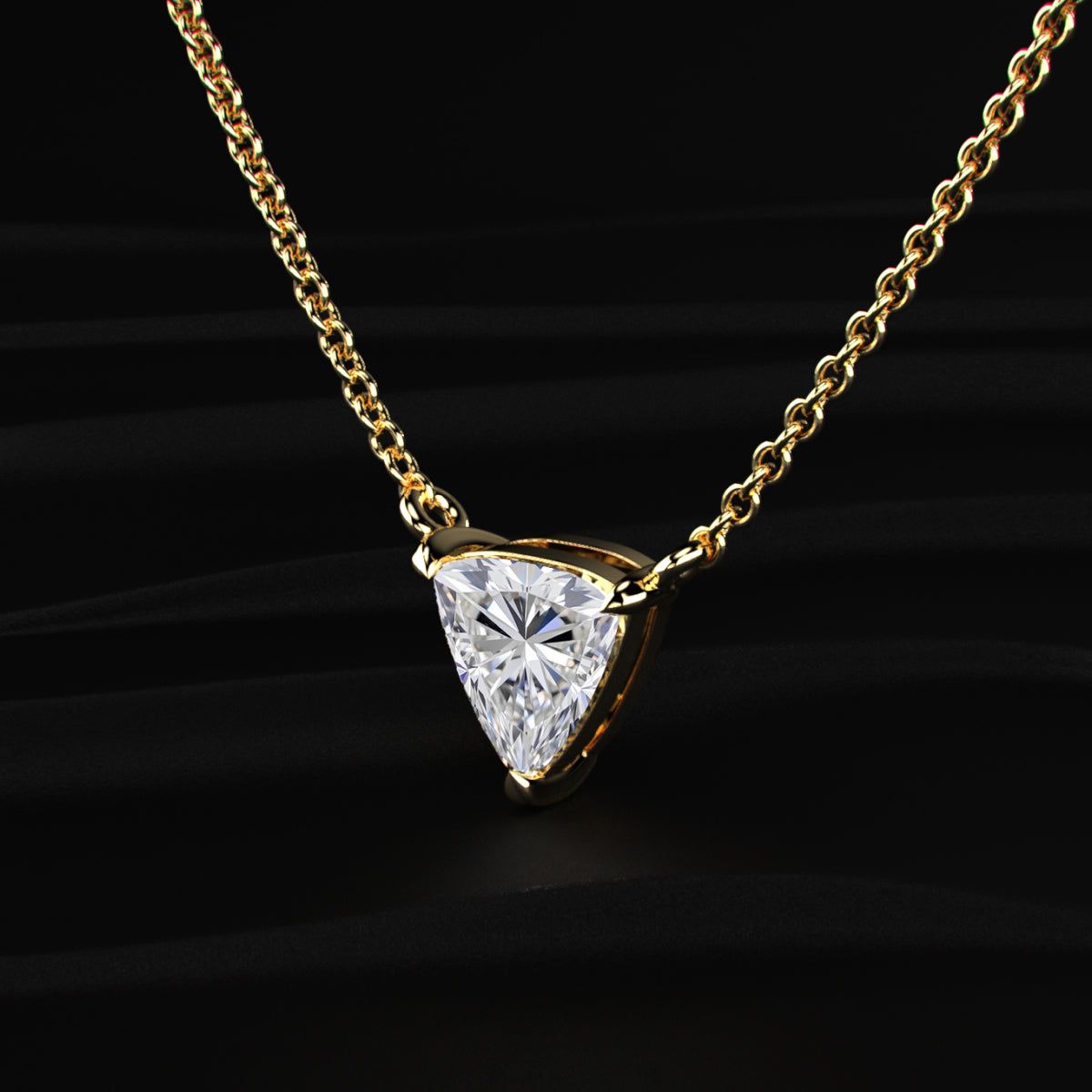 Trillion Cut Solitaire Necklace