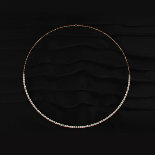 Diamond Tennis Necklace with Round Brilliant Cut