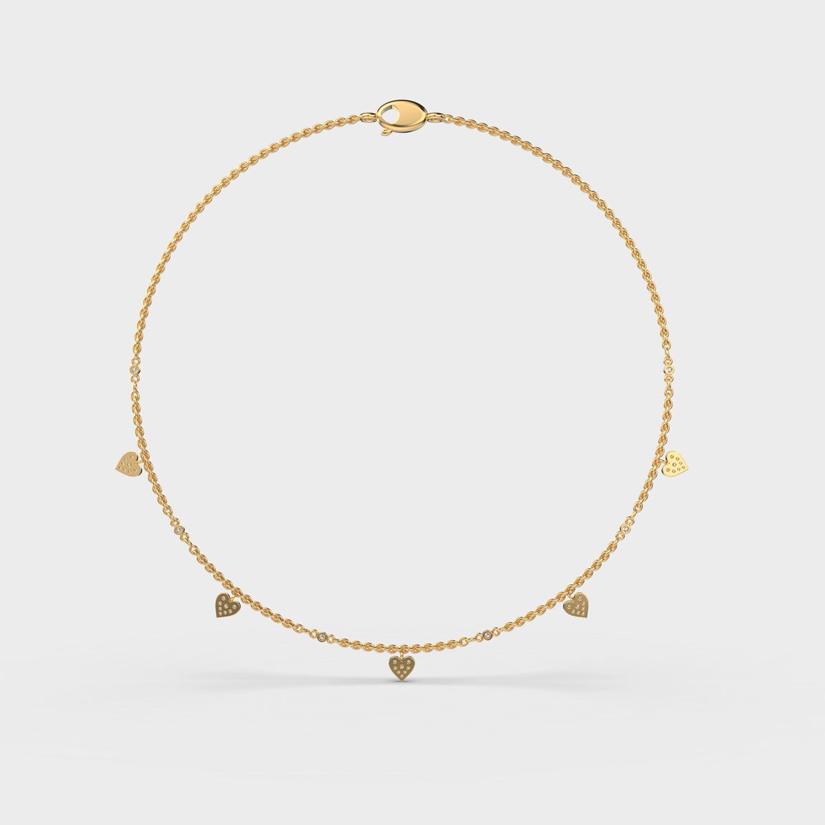 Dainty Hearts Charm Diamond Necklace
