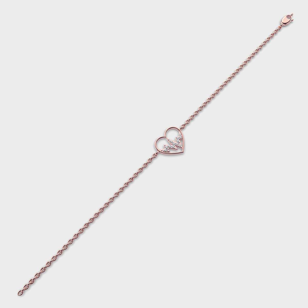 Heartbeat Diamond Encrusted Bracelet