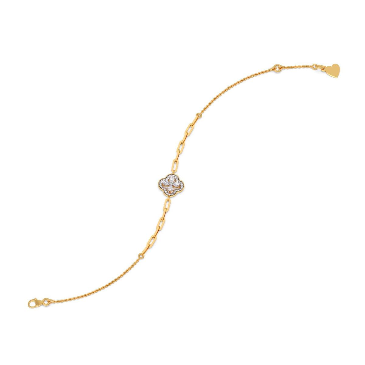 Clover Link Diamond Chain Bracelet