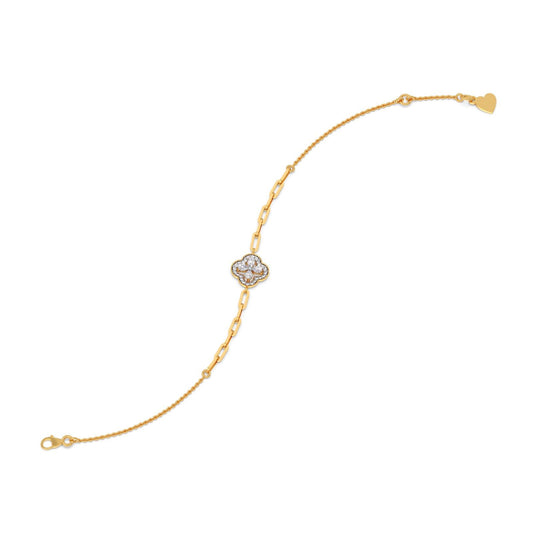 Clover Link Diamond Chain Bracelet
