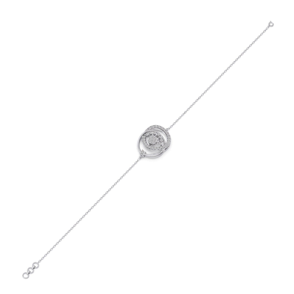 Twin Circle Inter Looped Diamond Bracelet
