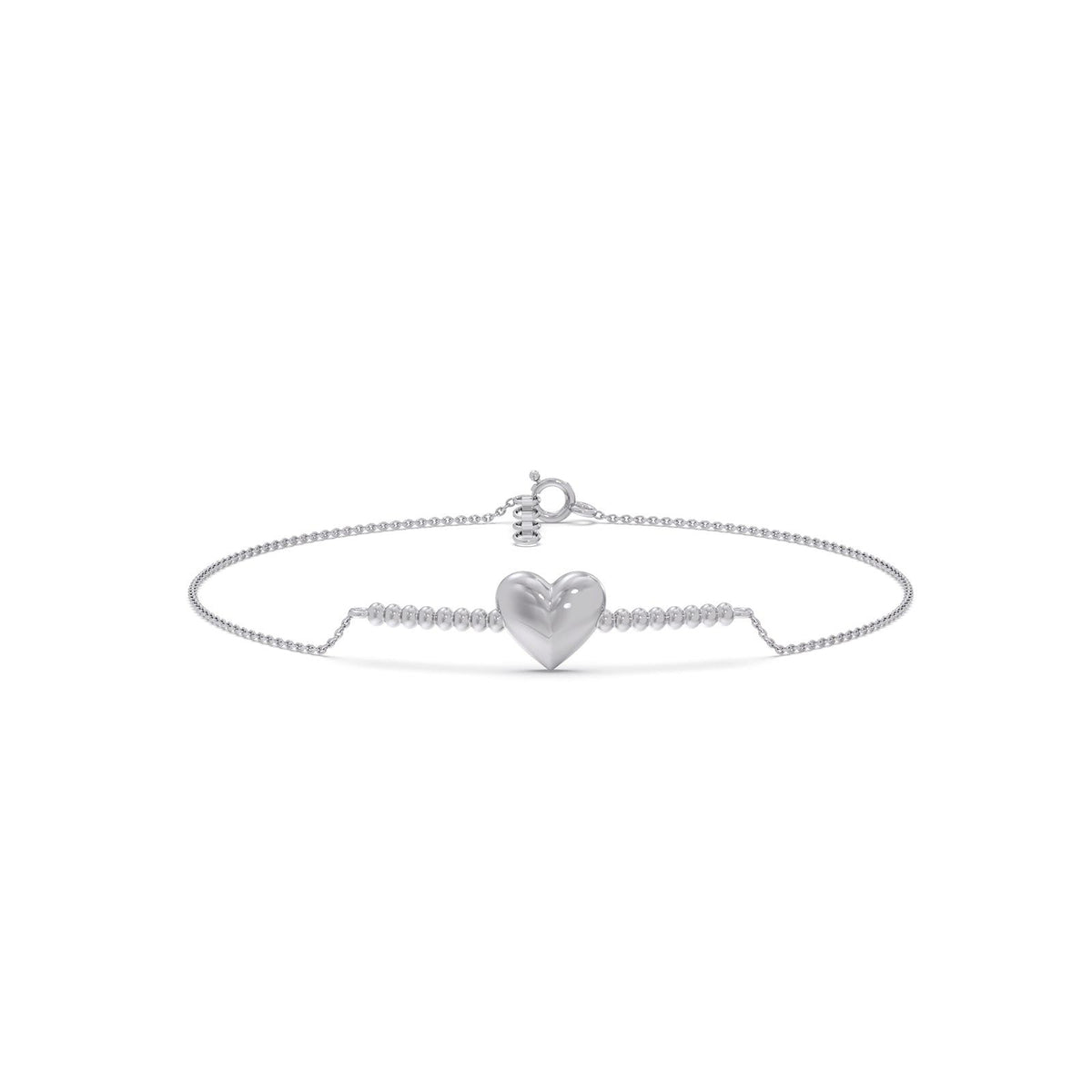 Heart Plain Gold Chain Bracelet