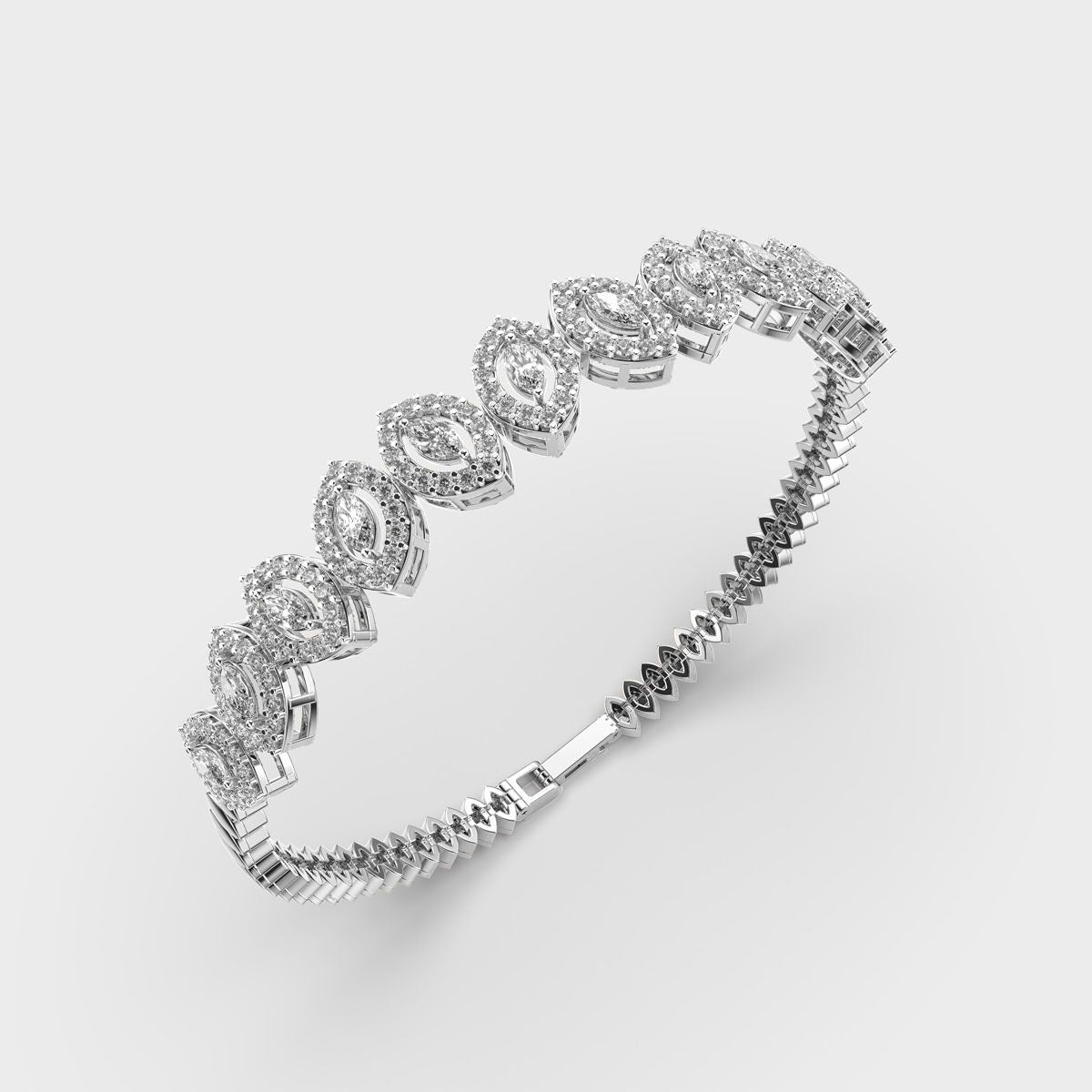 Calathea Round and Marquise Diamond Bracelet
