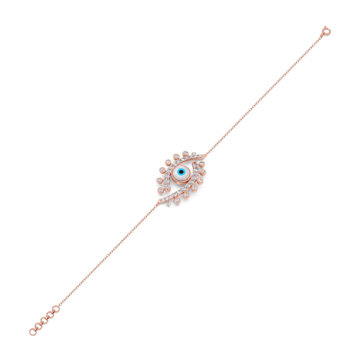 Evil Eye Delicate Diamond Chain Bracelet