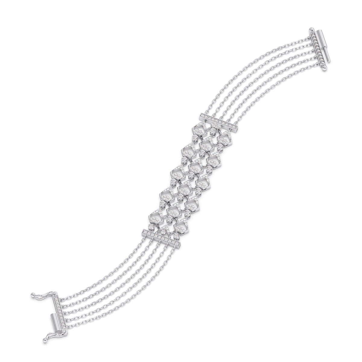 Orluxe Link Diamond Chain Bracelet