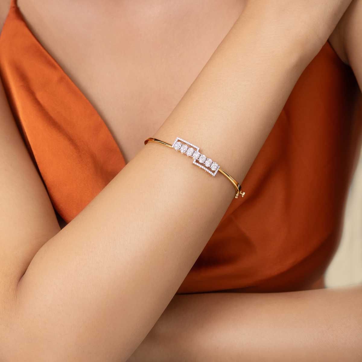 Bold Square Sparkle Diamond Bracelet