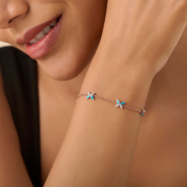 Fleur Butterfly Diamond Chain Bracelet