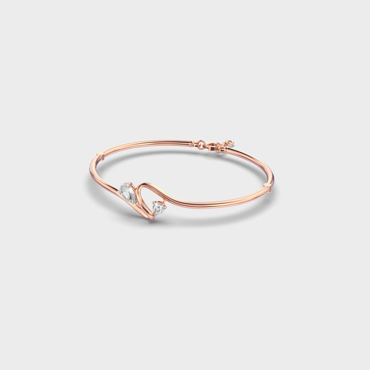 Twin Stone Swirl Diamond Bracelet