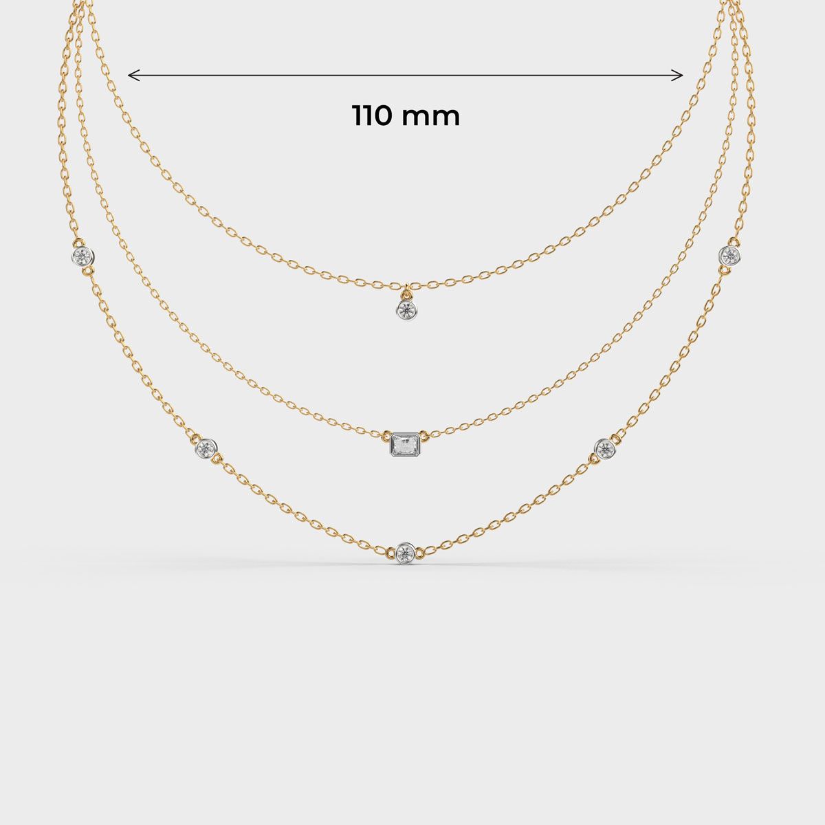 Three Layer Showcase Diamond Necklace