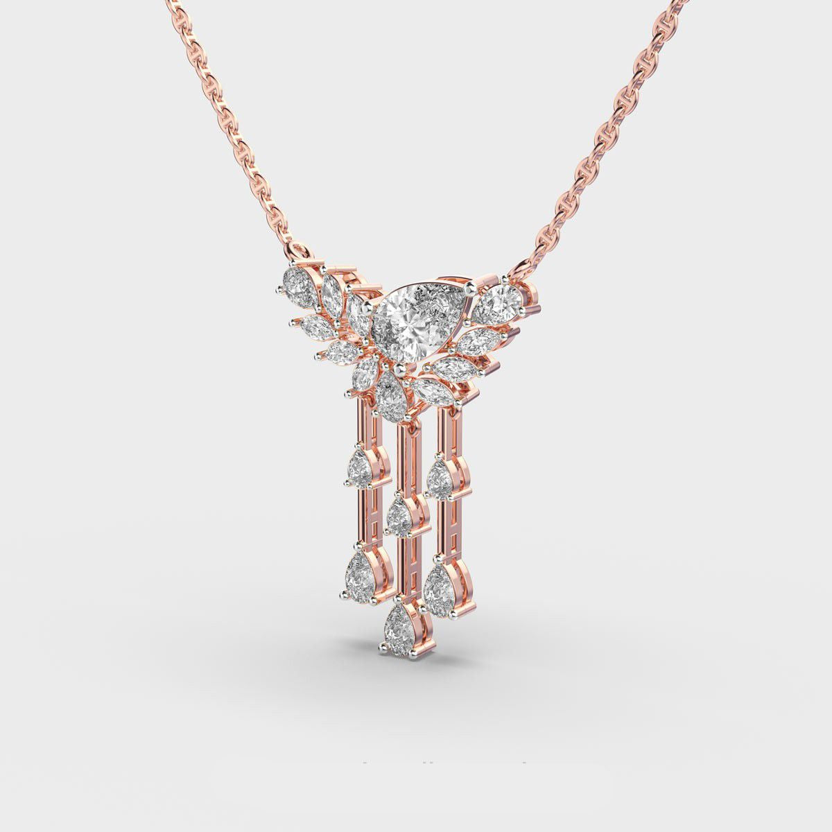 Mayura Pear Cut Diamond Necklace 