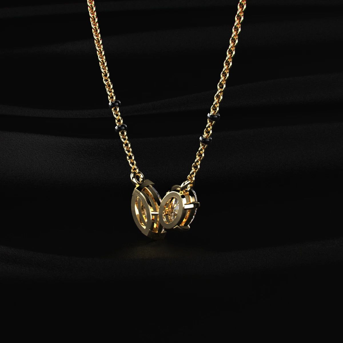 Oval and Marquise Shape Diamond Toi Et Moi Mangalsutra