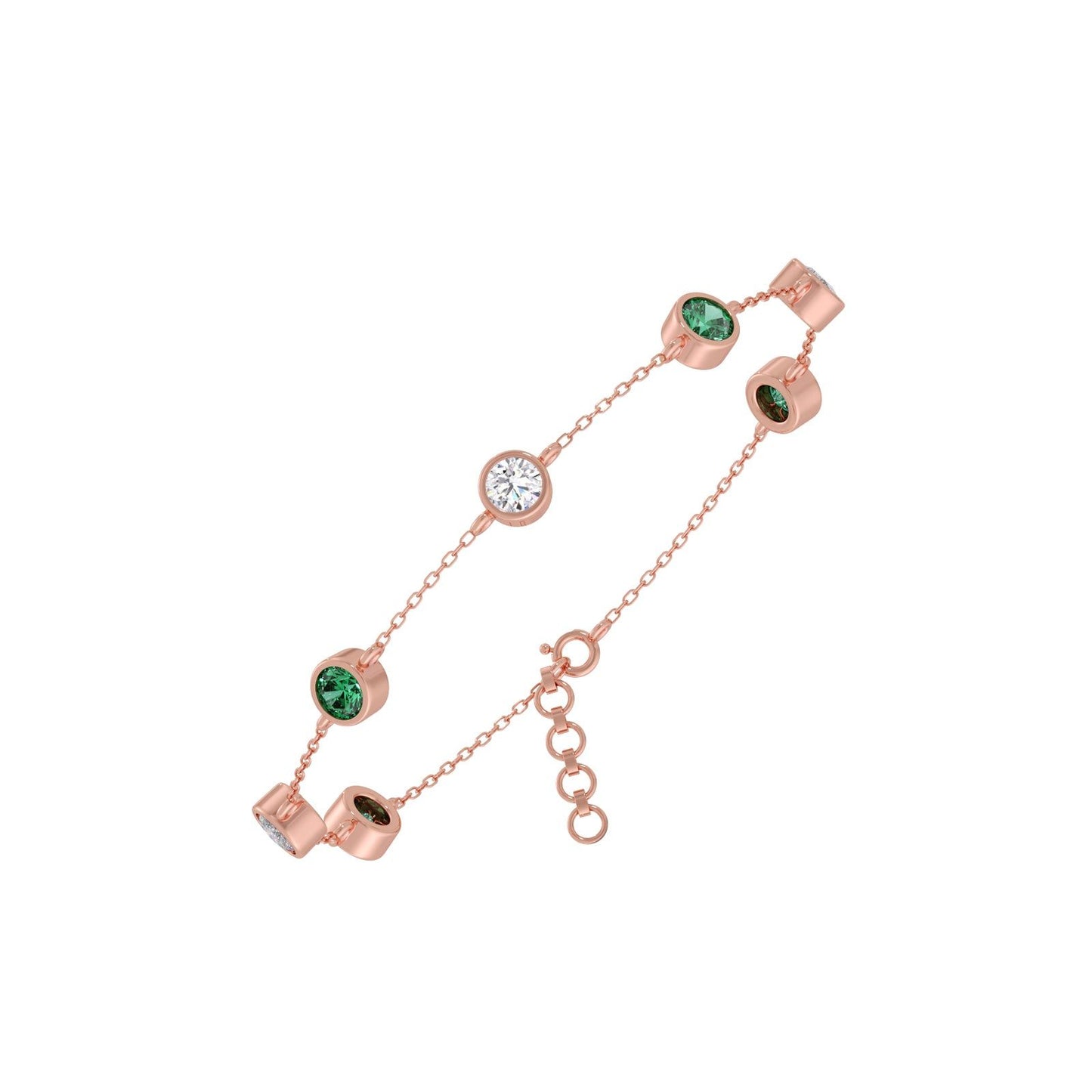 TetraGem Trio Solitaire Chain Bracelet