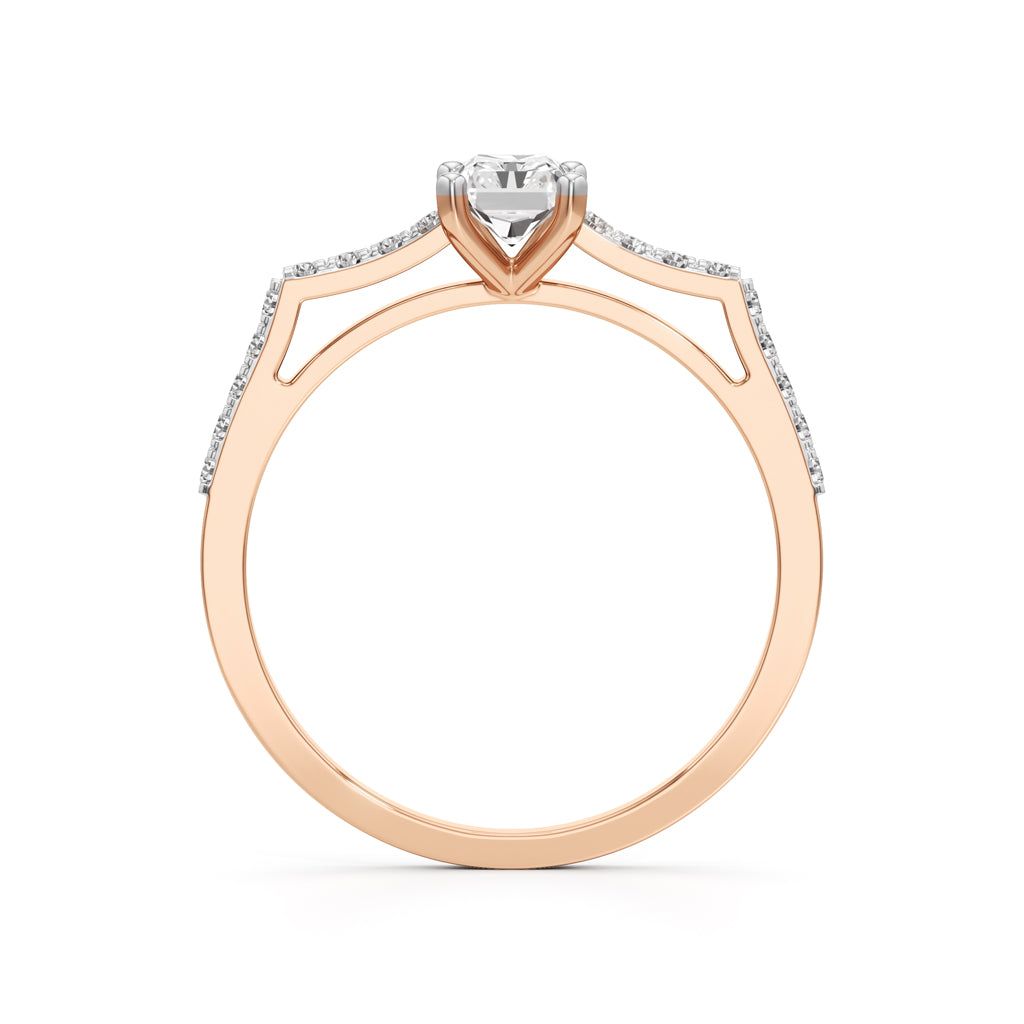 Radiant Cut Solitaire Pave Ring
