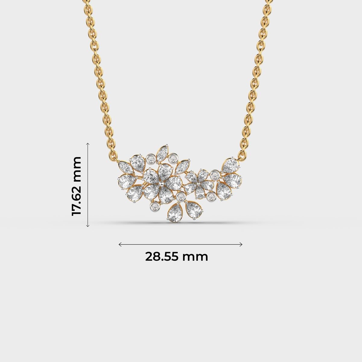 Wild Bloom Diamond Cluster Necklace (With Chain)