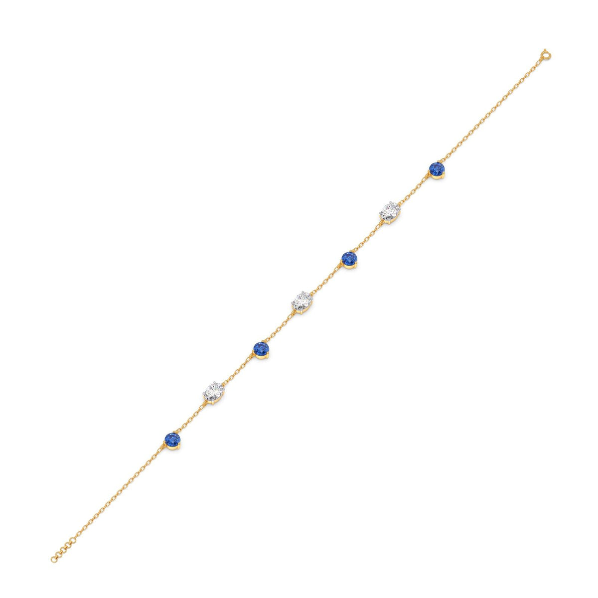 Azure Oval Diamond Chain Bracelet