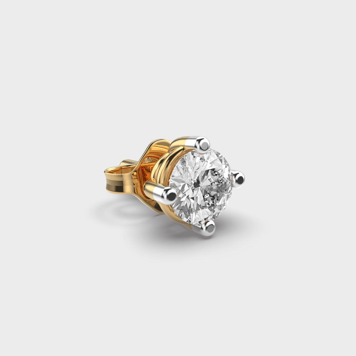 Men's Round Cut Diamond Stud