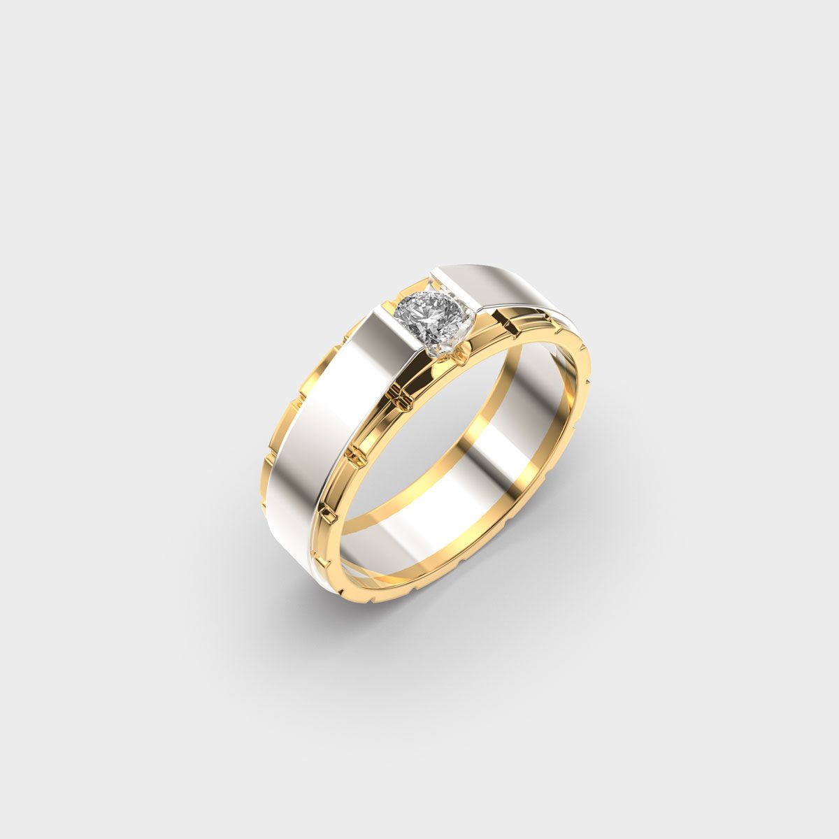 Twin Tone Luxe Diamond Band for Men - View 12