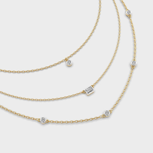 Three Layer Showcase Diamond Necklace