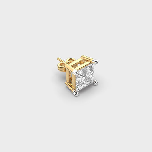 Princess Cut Diamond Prism Stud