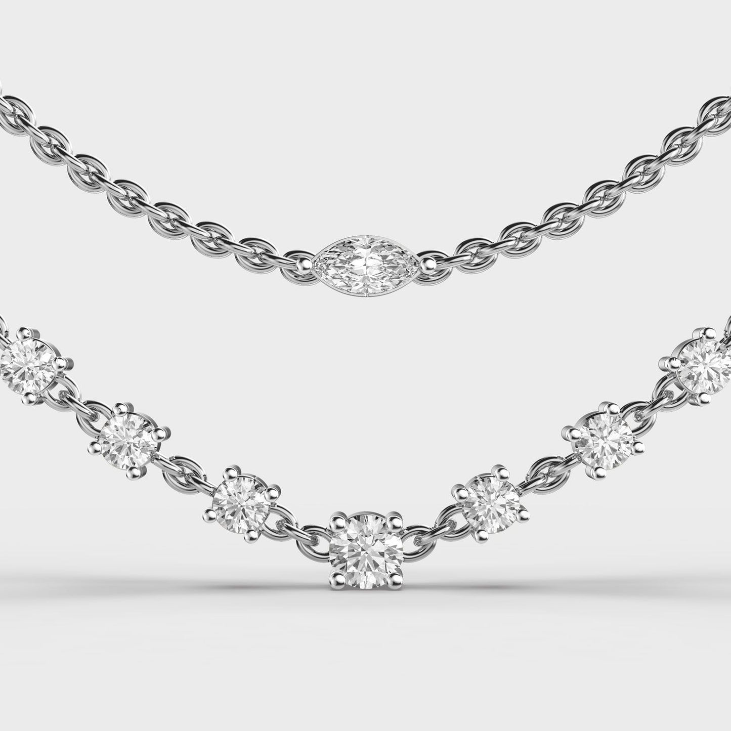 Sleek Is Chic Multi Layered Diamond Necklace