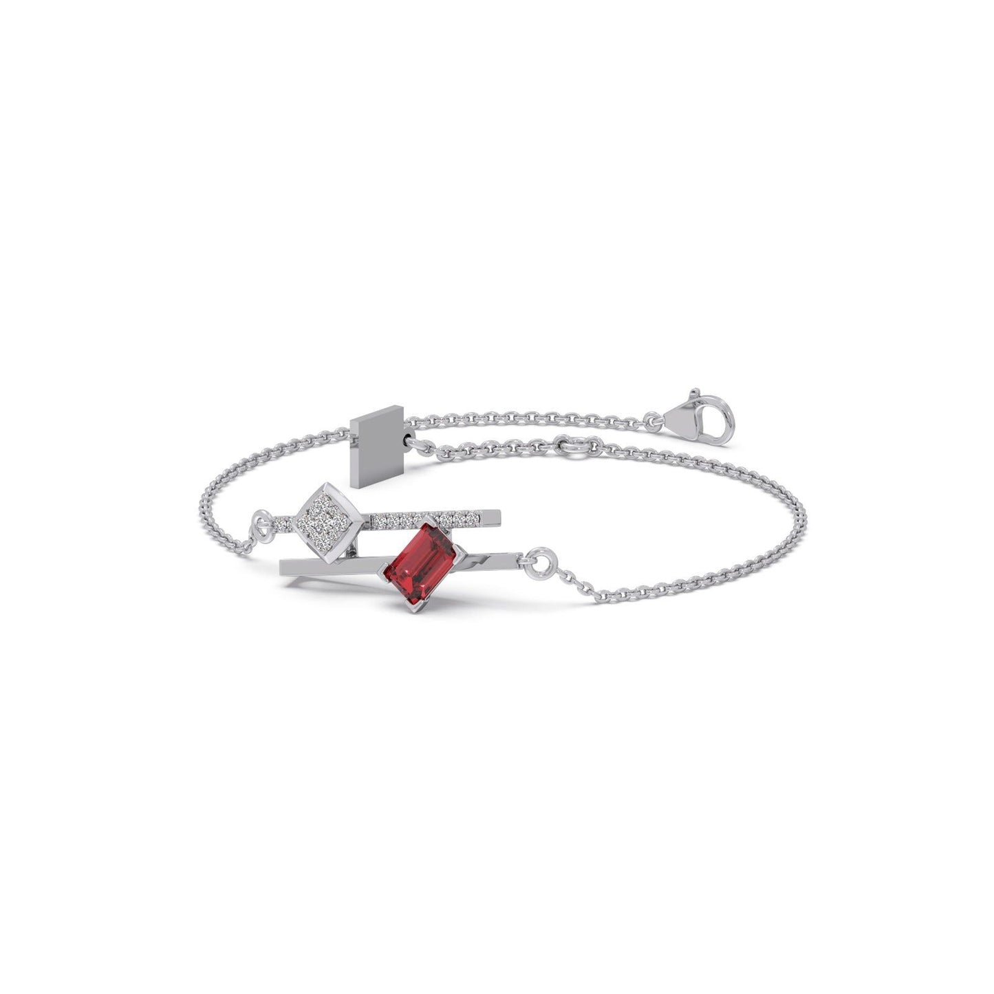 Blush Gemstone Linear Chain Bracelet