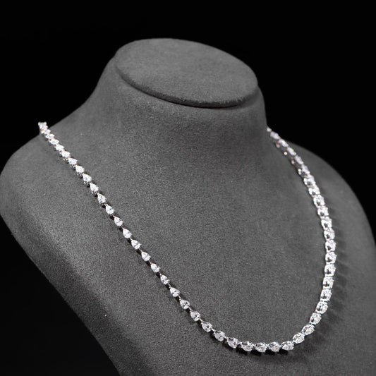 Pear Diamond Tennis Necklace